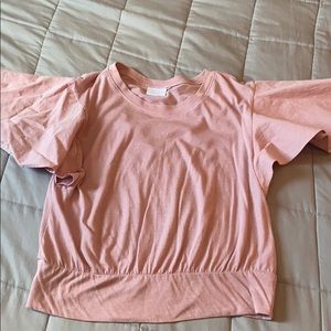 Mixed media crop top dusty rose pink size XS